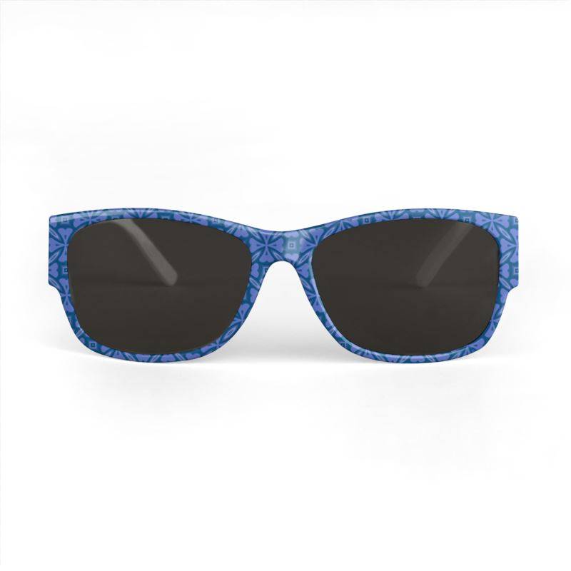 Shades of Blue Repeating Circles Sunglasses